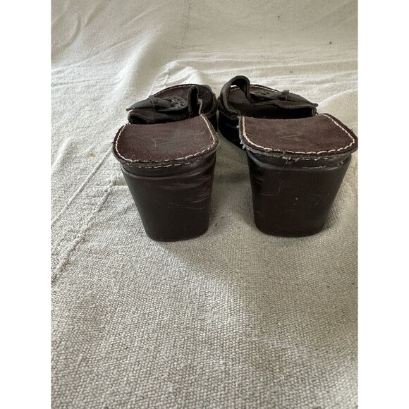 A2 Aerosoles Brown 2.75" Wedge Platform Sandal Size 7.5 Wide Leather Strap - Picture 2 of 9